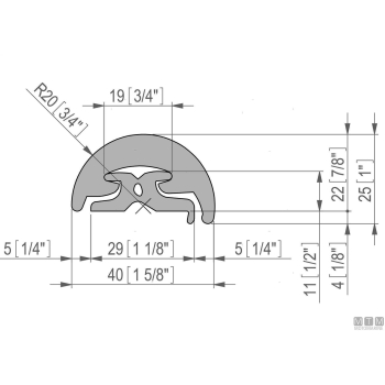 Giunto profili radial 52/65 grigio 