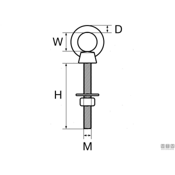 Golfare occhio tornito d12mm inox<