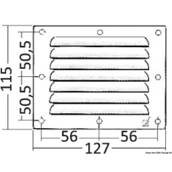 Griglia areazione inox 115 x 127 mm 