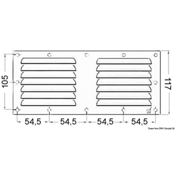 Griglia areazione inox 128 x 232 mm 