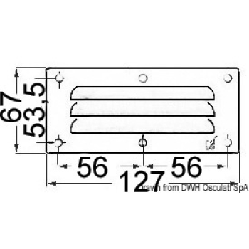 Griglia areazione inox 67 x 127 mm 