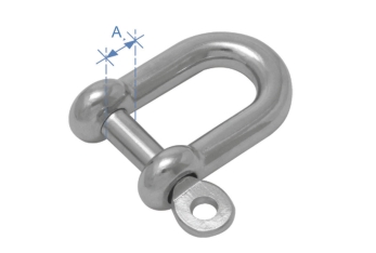 Grillo a "D", Acciaio Inox AISI 316, 8mm