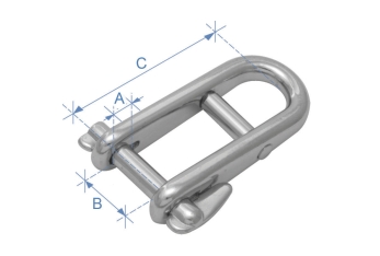 Grillo a scatto con perno di chiusura e traversino, acciaio inox AISI 316, Diam. 5mm