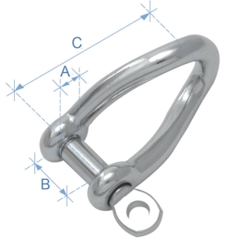 Grillo ritorto, acciaio inox AISI 316, Diam. 10mm