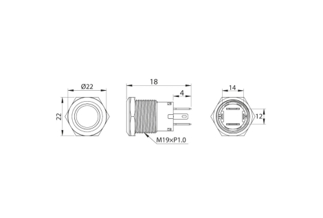 Interrut. led bianco on-off momenta