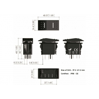 Interruttore Impermeabile IP68 White LED