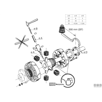 Kit 4 gommini giunto vetus 6 