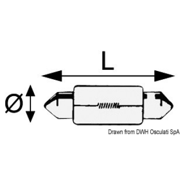 Lampadina a siluro 12 V 10 W 