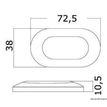 Luce di cortesia ovale 6 LED blu 