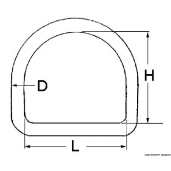 Mezzo anello inox 5x25 mm 