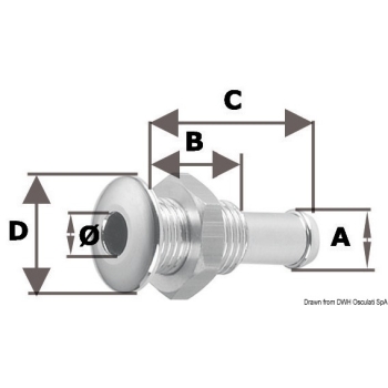 Mini scarico inox bombato 1/4" 