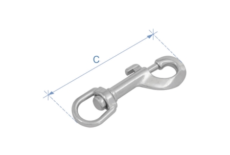 Moschettone a doppia luce, Inox 316, 25mm (1 '')