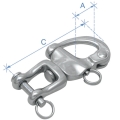 Moschettone, con girella in fusione, acciaio inox AISI 316, Diam. 22mm