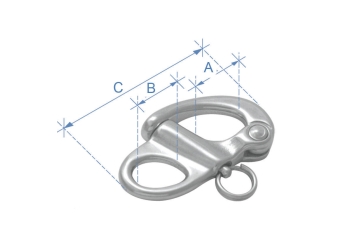 Moschettone da vela per spinnaker (da spi fisso), Acciaio Inox AISI 316, N. 3