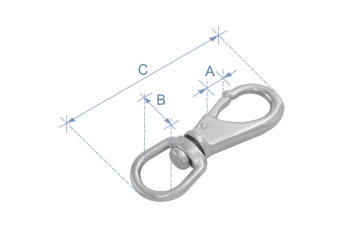 Moschettone girevole, acciaio inox 316, N. 1