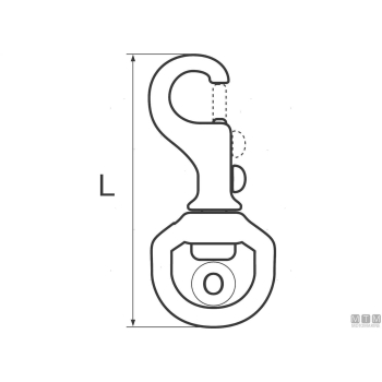 Moschettone girevole bolt sq d13mm inox<