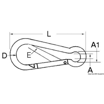 Moschettone inox 12 mm 