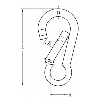 Moschettone inox 316 Ø mm.11x120