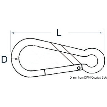 Moschettone inox apertura asimmetrica 120 mm 