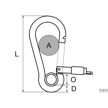 Moschettone kong eye out d8mm inox