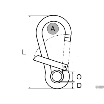 Moschettone kong eye side d11mm inox