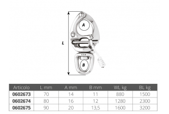 MOSCHETTONE PER SPINNAKER MM 70