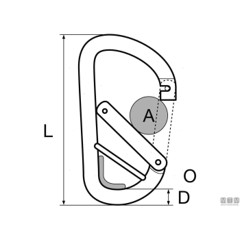 Moschettone sicurezza std d8mm inox<