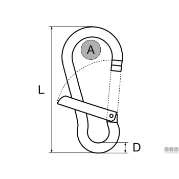 Moschettone side d8mm inox<