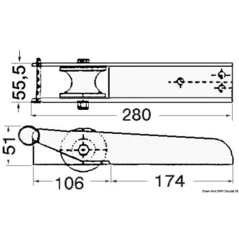 Musone di prua inox 280 x 55 mm 