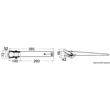 Musone di prua inox 393 x 52 mm 