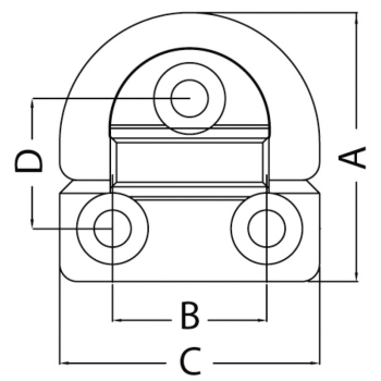 Pad eye 46x46 mm anello 6 mm carico di rottura 2200 kg