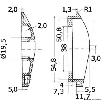 Pannello di comando per verricelli 75 x 62 mm 