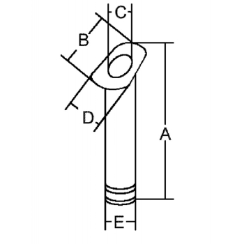 Portacanna inox dritto 90°