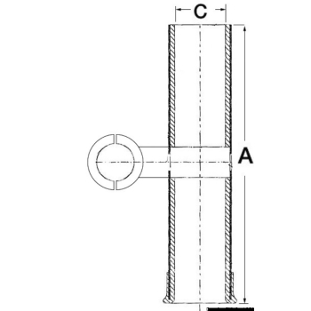 Portacanne Ultra in inox per tubi da 22 a 25,4 mm 