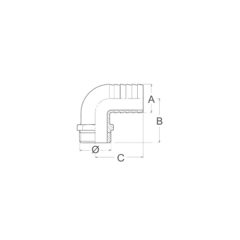 Portagomma curvo da 1'1/4x38