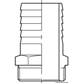 Portagomma maschio in bronzo 1/2" x 20 