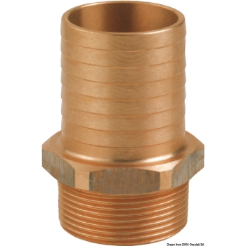 Portagomma maschio in bronzo 3/8" x 10 