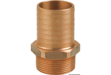 Portagomma maschio in bronzo 3/8" x 10 