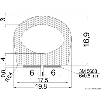 Profilo autoadesivo 17,5 x 16,9 mm 