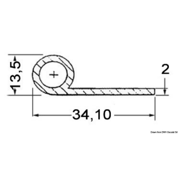 Profilo grigio scuro RAL 7012 2x34,1x13,5 mm 