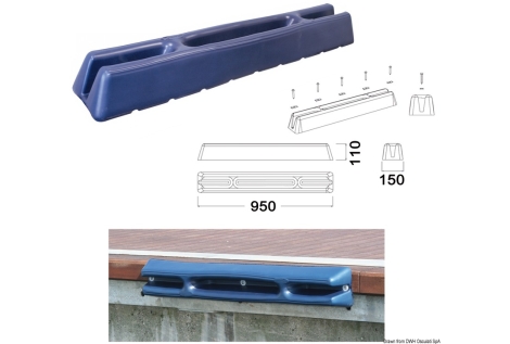 Protezione per pontile 640 + 220 mm blu 