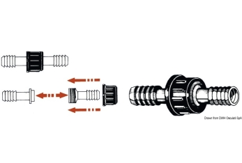 Raccordi diritto nylon mm 22 