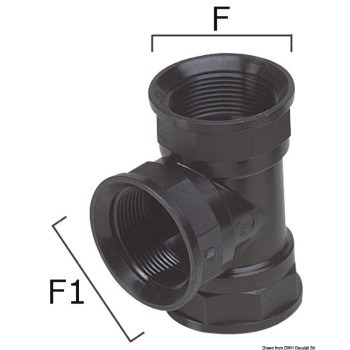 Raccordo a T termopolimero 3/4"-1/2" 