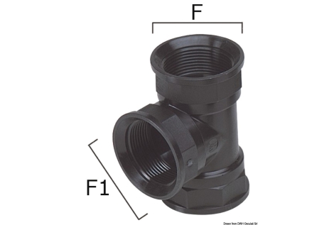 Raccordo a T termopolimero 3/4"-1/2" 