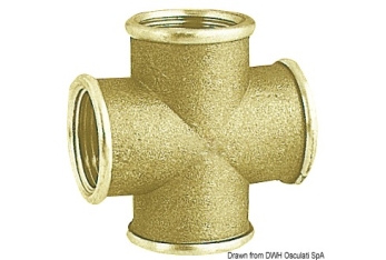 Raccordo croce ottone femmina 1/2" 