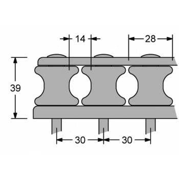 Rulliera per V-CAM 814 Antal