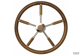 Ruota timone inox/teak 400mm 