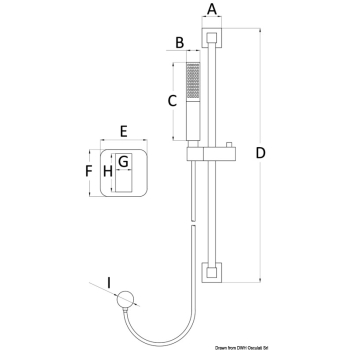 Saliscendi doccia con misc.Square V.2 tubo in PVC 