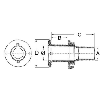 Scarico a mare inox 1/2" x 18 mm 