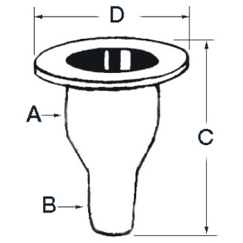 Scarico a mare plastica bianca 3/4" 